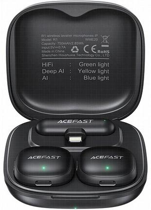 Петличный беспроводной микрофон acefast r1 dual-mic lightning black
