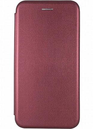 Кожаный чехол-книжка classy для xiaomi redmi note 9 / redmi 10x бордовый