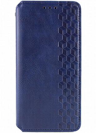 Кожаный чехол-книжка getman cubic (pu) для xiaomi redmi 12 синий