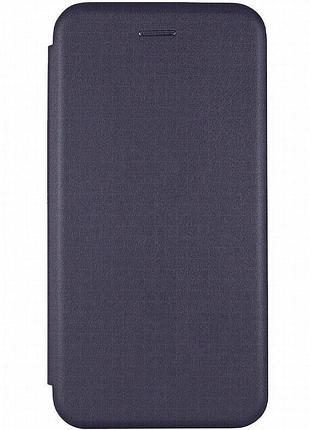 Кожаный чехол-книжка classy для motorola moto g17 темно-синий