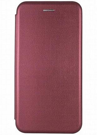 Кожаный чехол-книжка classy для samsung galaxy a20 / a30 бордовый