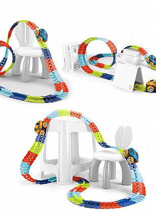 Интерактивный трек с инерционной машинкой sht 288 changeable trak (138pcs/1car) colorful