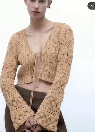 Кардиган ришелье zara, p. l 5