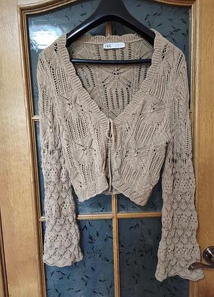 Кардиган ришелье zara, p. l 9