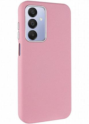 Кожаный чехол leather case metal buttons для samsung galaxy a25 5g light pink