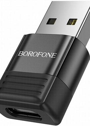 Переходник borofone bv18 usb male to type-c female usb2.0 black