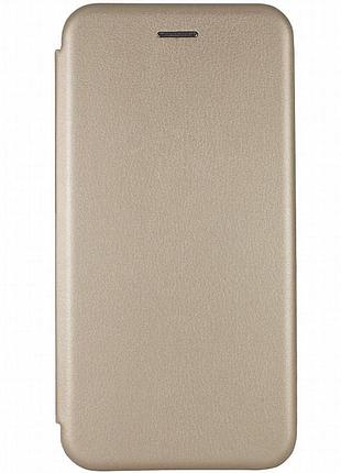 Кожаный чехол-книжка classy для motorola moto g24 / g04 / e14 золотой