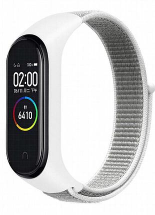 Ремешок nylon new для xiaomi mi band 3/4/5/6/7 white