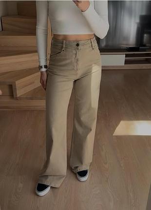 Джинси жіночі zara wide leg comfort бежеві 38 розмір