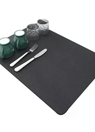 Килимок для сушіння посуду pvc mat 40×30 см • кухонний килимок-підставка 40×30×0,4 см для тарілок, чашок і столових приборів
