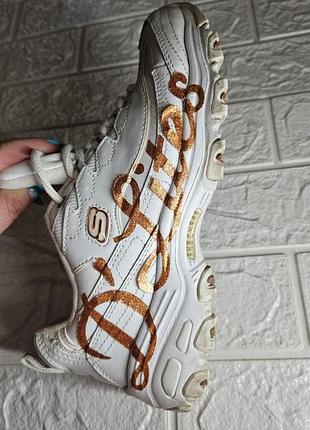 Кроссовки женские ориентальные sketchers белые на платформе 37 размер.