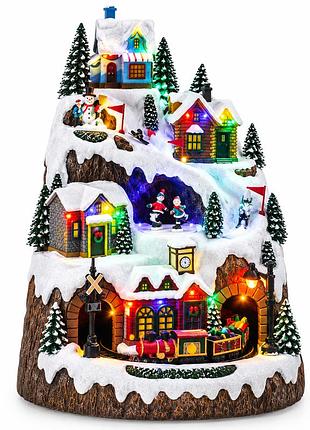 Рождественское селение xxl livarno home с подвижным поездом и фигурками, 25 led