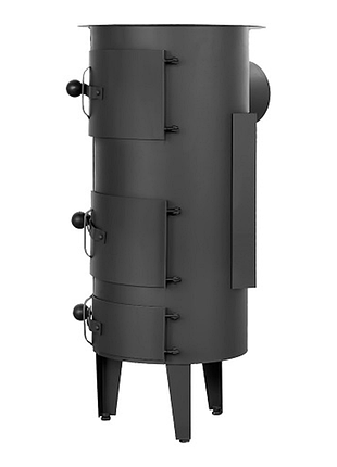 Печь-камин ackerman w3 буржуйка с конфоркой круглый 6квт вес 25кг. ш340г380в700мм