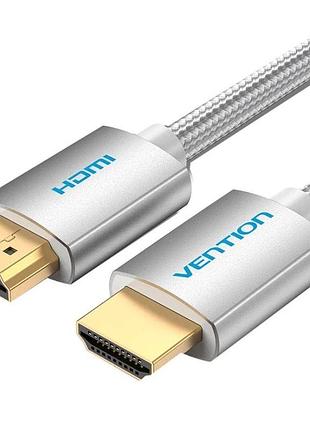 Кабель hdmi vention m-m 1 м v2.0 4k 60 гц в алюминиевом корпусе и оплетке silver (aabif)