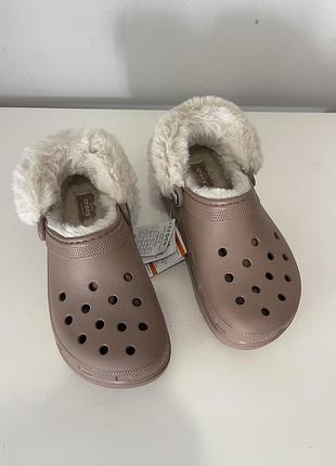 Крокси сабо з хутром бренд crocs