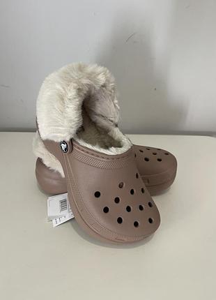 Крокси сабо з хутром бренд crocs 3