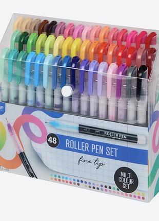 Набор цветных гелевых ручек roller pen 48 цветов тонкий наконечник 0.5 мм для рисования и записей