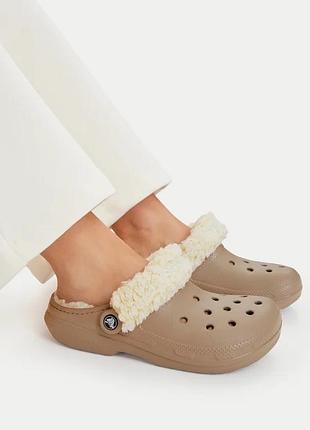 Крокси сабо з хутром бренд crocs 2