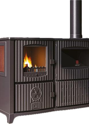 Печь-кухня чугунный duval rek-5540 vezuv (series rekor) с варочной поверхностью и духовкой «євро-буржуйка»