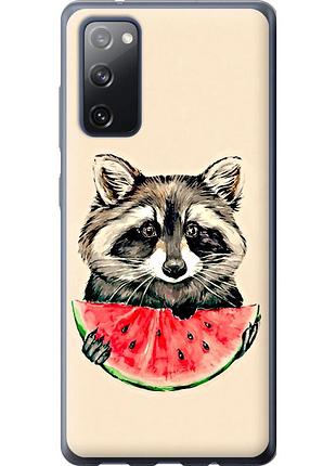 Чохол 2d пластиковий на телефон samsung galaxy s20 fe g780f єнотик з кавуном "4605t-2075-58250"