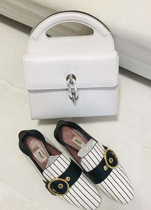 Отличные кожаные лоуферы bally 37,5 в коробке с петлителем