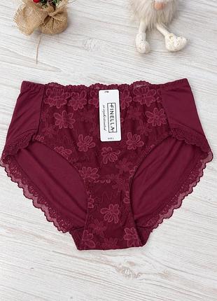 Трусики жіночі з візкози декоровані мереживом  finella розмір l   90395 🎀