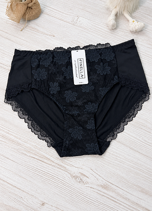 Трусики жіночі з візкози декоровані мереживом  finella розмір l   90395 🎀