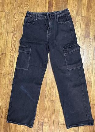 Джинси-коргі жіночі cropp denim чорні, 40 розмір