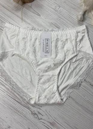 Трусики жіночі з візкози декоровані мереживом  finella розмір l   90395 🎀