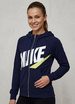 Спортивна жіноча кофта (худі) nike на блискавці