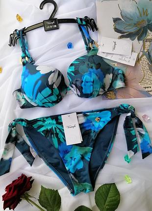 Роздільний купальник  з чашками triumph summer fleur  бірюзовий 70с /xs