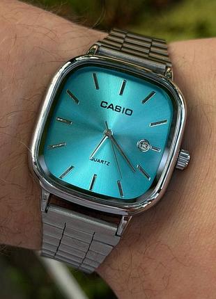 Годинники  casio сріблясті з блакитним циферблатом 8
