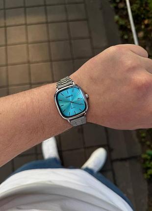 Годинники  casio сріблясті з блакитним циферблатом 3