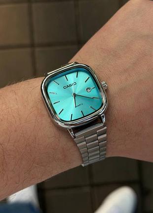Годинники  casio сріблясті з блакитним циферблатом 5