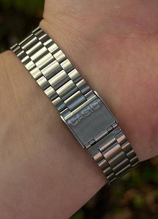 Годинники  casio сріблясті з блакитним циферблатом 6