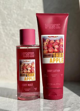 Набір спрей / міст та лосьйон victoria's secret pink that apple