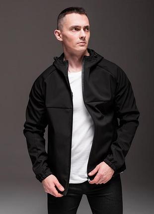 Мужская куртка с капюшоном soft shell на флисе 8