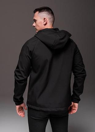 Мужская куртка с капюшоном soft shell на флисе 5