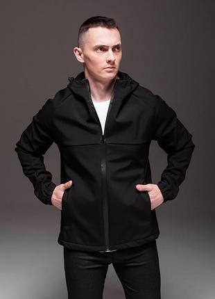 Мужская куртка с капюшоном soft shell на флисе 6