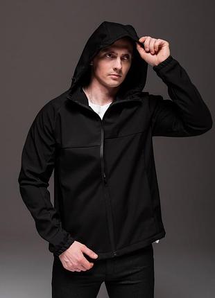 Мужская куртка с капюшоном soft shell на флисе 3