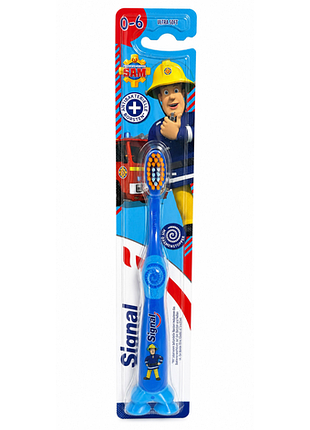 Дитяча зубна щітка signal fireman sam ultra soft 0–6 років, ультрам’яка