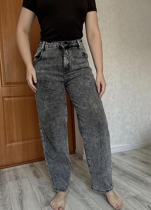 Джинси жіночі сірого кольору wide leg варені kt.moss denim m-l