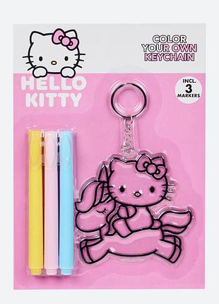 Брелок-розмальовка hello kitty з єдинорогом + 3 маркери, дитячий творчий набір