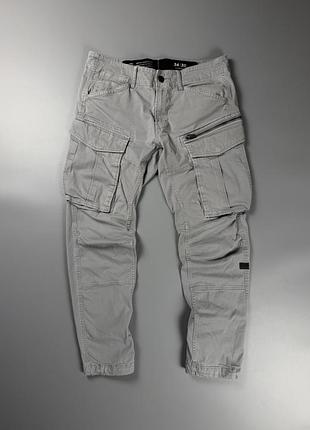 Штани карго g-star raw rovic zip 3d tapered сірі w34 l30 чоловічі