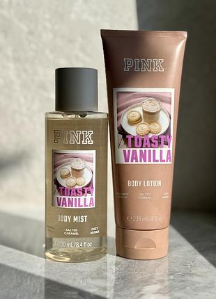 Набір спрей / міст та лосьйон victoria's secret pink toasty vanilla
