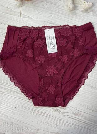 Трусики жіночі з візкози декоровані мереживом  finella розмір xl   90395🎀