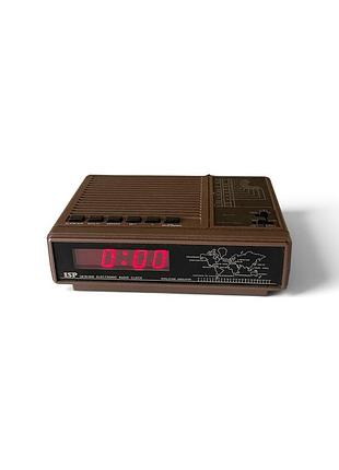 Радіо годинник вінтажний isp ukw/mw electronic radio clock led-20