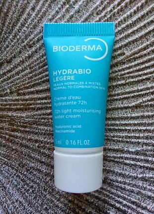 🌊новинка bioderma hydrabio light moisturising water cream 72h легкий зволожуючий гель-крем для обличчя біодерма пробник