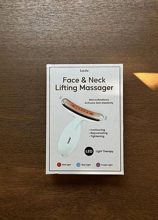 Масажер lindo face & neck lifting massager мікрострумовий для обличчя та шиї з led-терапією