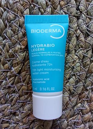💙мініатюра bioderma hydrabio legere легкий  гель крем для зволоження, розгладження та сяйва сухої, чутливої шкіри обличчя